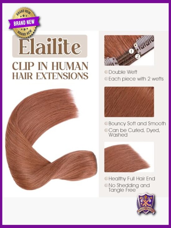 Clip in Hair Extensions Real Human Hair Double Weft Thick 8pcs 14 Inch 120g